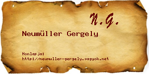 Neumüller Gergely névjegykártya
